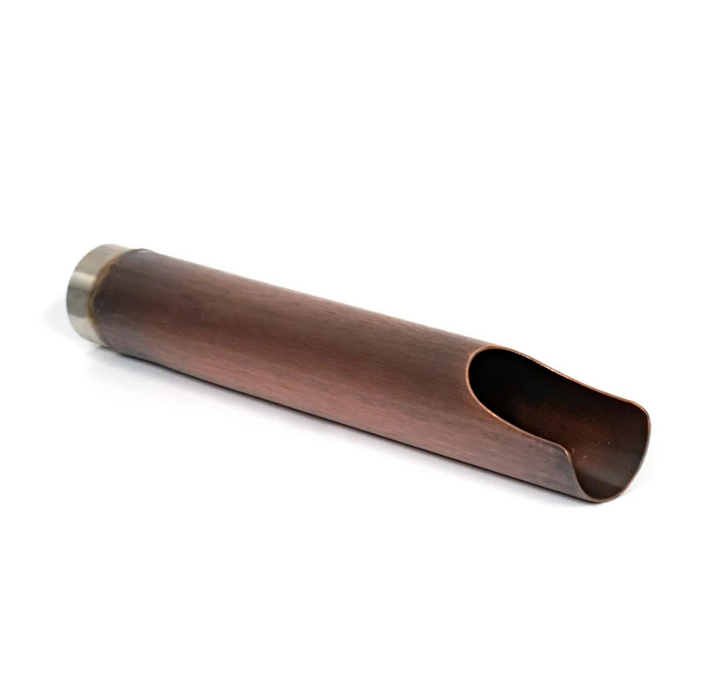 The Outdoor Plus Cannon Mini Scupper - Copper - 2.5" x 2.5" x 12" - Open Back - OPT-MSCN12O