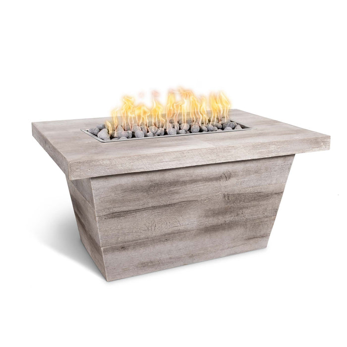 The Outdoor Plus Carson Wood Grain Concrete Fire Pit - 24" Tall - Flame Sense System with Push Button Spark Igniter - OPT-CRS7236FSEN