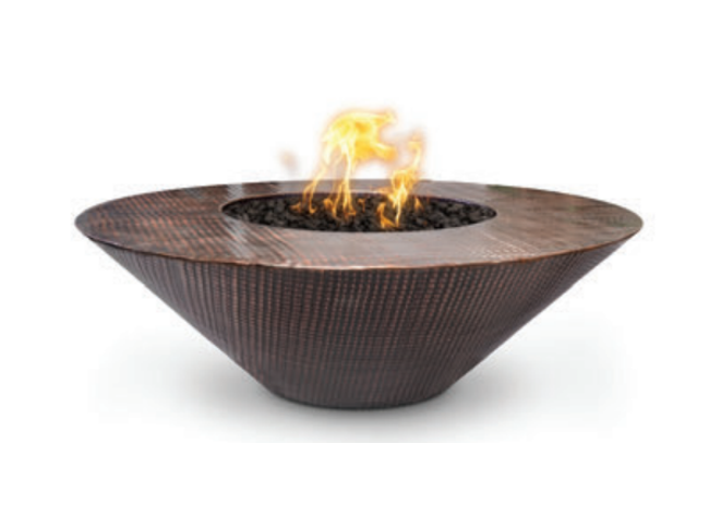 The Outdoor Plus Cazo Round Copper Fire Pit - Flame Sense System with Push Button Spark Igniter - OPT-RS48FSEN