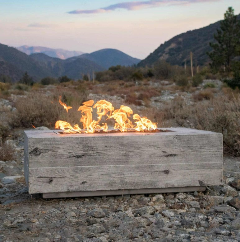 The Outdoor Plus Coronado Wood Grain Fire Pit - 108" - Match Lit -OPT-COR108
