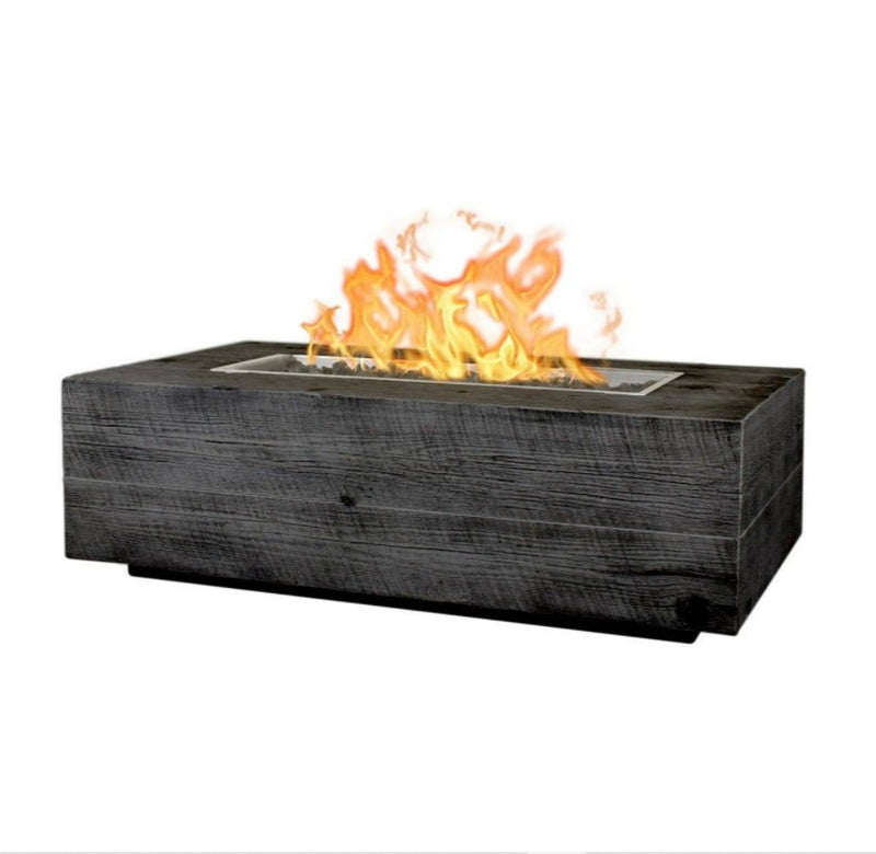 The Outdoor Plus Coronado Wood Grain Fire Pit - 108" - Match Lit with Flame Sense System -OPT-COR108FSML