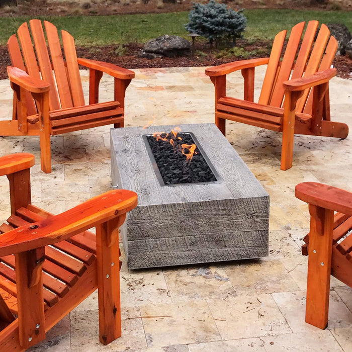 The Outdoor Plus Coronado Wood Grain Fire Pit - 120" - Match Lit -OPT-COR120