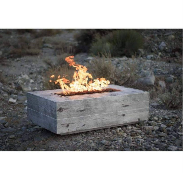 The Outdoor Plus Coronado Wood Grain Fire Pit - 48" - 110V Plug & Play Electronic Ignition -OPT-COR48EKIT