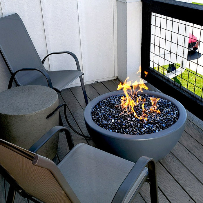 The Outdoor Plus Luna 30" Concrete Fire Pit - Match Lit - OPT-LUN30