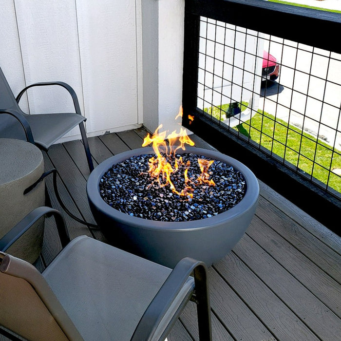 The Outdoor Plus Luna 30" Concrete Fire Pit - Match Lit with Flame Sense System - OPT-LUN30FSML