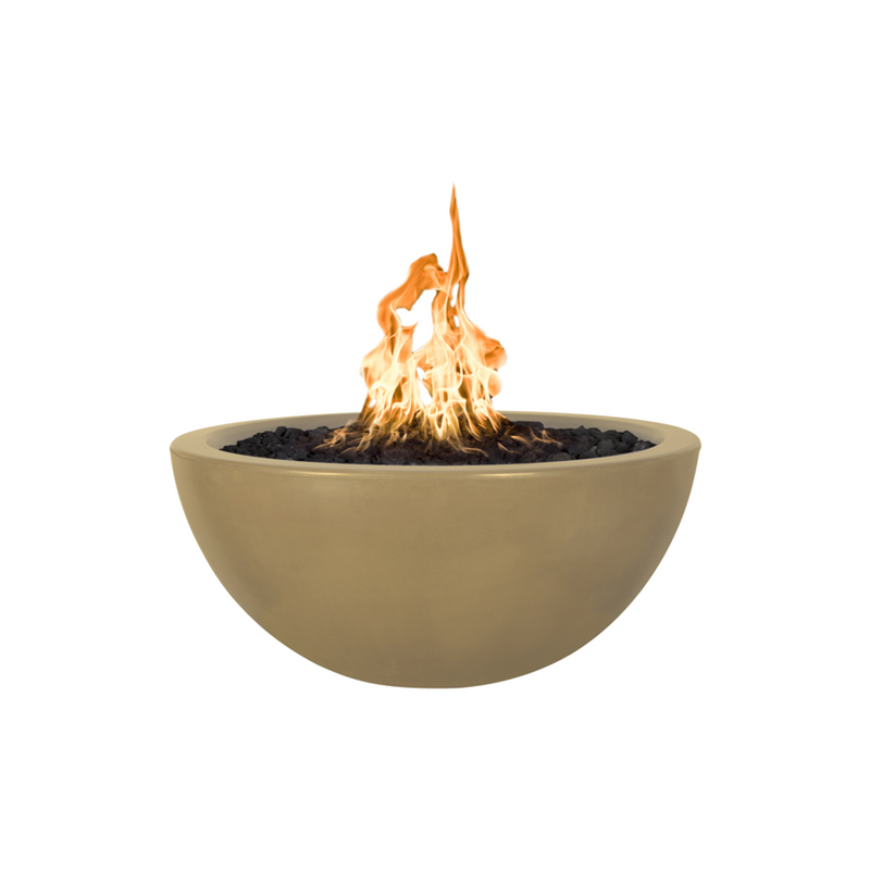 The Outdoor Plus Luna 38" Concrete Fire Pit - 110V Plug & Play Electronic Ignition - OPT-LUN38EKIT