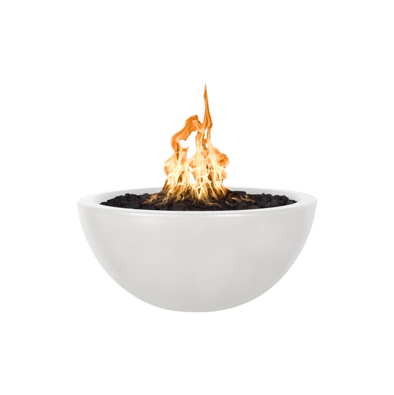 The Outdoor Plus Luna 38" Concrete Fire Pit - 110V Plug & Play Electronic Ignition - OPT-LUN38EKIT