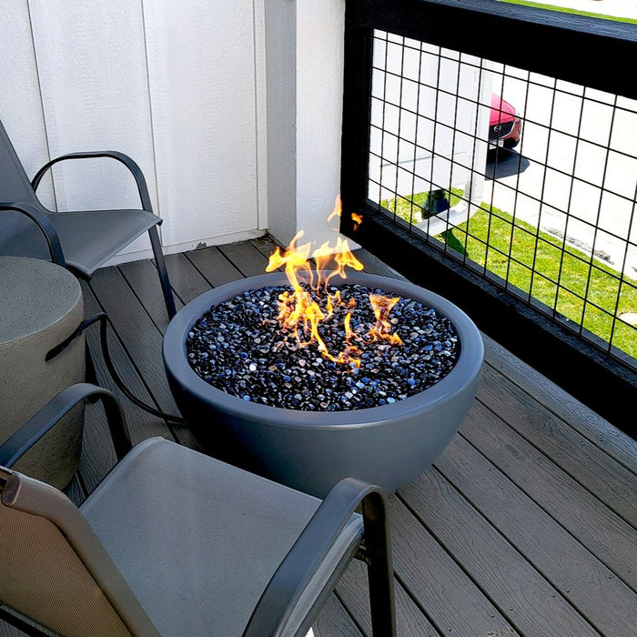 The Outdoor Plus Luna 38" Concrete Fire Pit - 12V Electronic Ignition - OPT-LUN38E12V