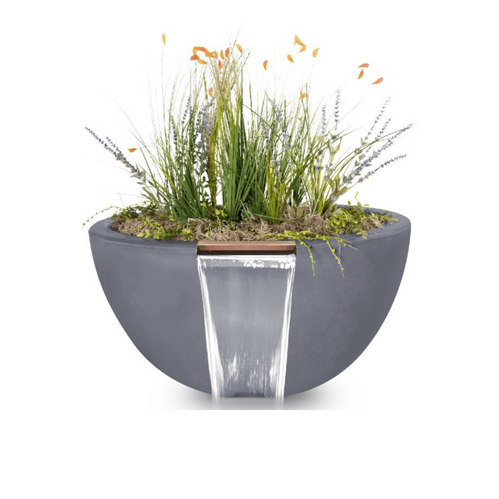 The Outdoor Plus Luna GFRC Concrete Round Planter and Water Bowl - OPT-LUNPW30