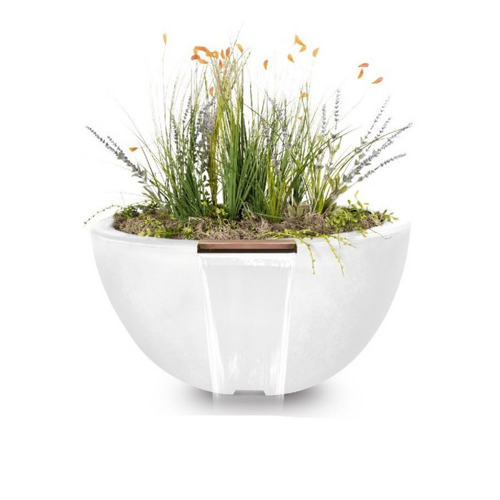 The Outdoor Plus Luna GFRC Concrete Round Planter and Water Bowl - OPT-LUNPW30