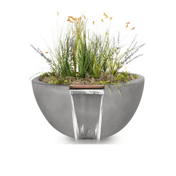 The Outdoor Plus Luna GFRC Concrete Round Planter and Water Bowl - OPT-LUNPW30