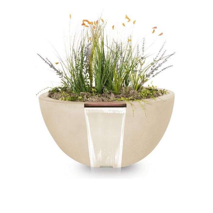 The Outdoor Plus Luna GFRC Concrete Round Planter and Water Bowl - OPT-LUNPW30