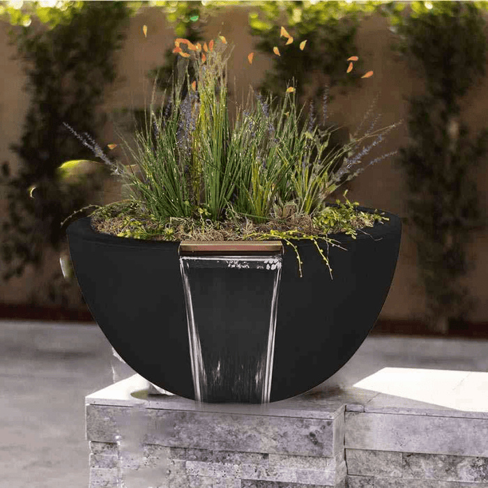 The Outdoor Plus Luna GFRC Concrete Round Planter and Water Bowl - OPT-LUNPW30