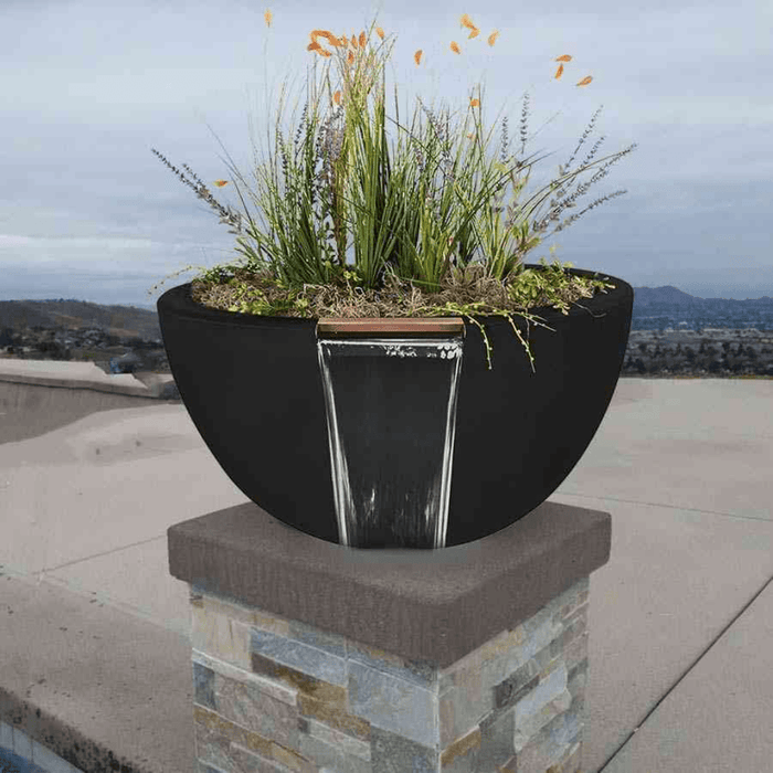 The Outdoor Plus Luna GFRC Concrete Round Planter and Water Bowl - OPT-LUNPW30