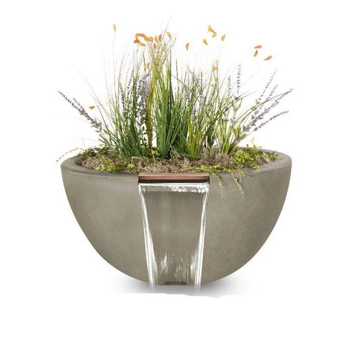 The Outdoor Plus Luna GFRC Concrete Round Planter and Water Bowl - OPT-LUNPW30