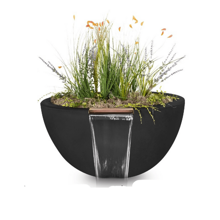 The Outdoor Plus Luna GFRC Concrete Round Planter and Water Bowl - OPT-LUNPW30