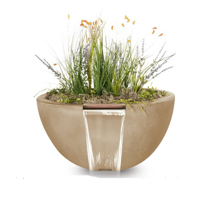 The Outdoor Plus Luna GFRC Concrete Round Planter and Water Bowl - OPT-LUNPW30