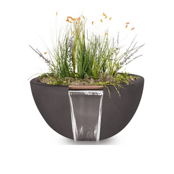 The Outdoor Plus Luna GFRC Concrete Round Planter and Water Bowl - OPT-LUNPW30