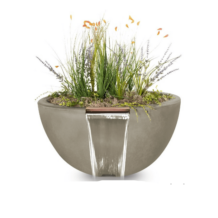 The Outdoor Plus Luna GFRC Concrete Round Planter and Water Bowl - OPT-LUNPW38