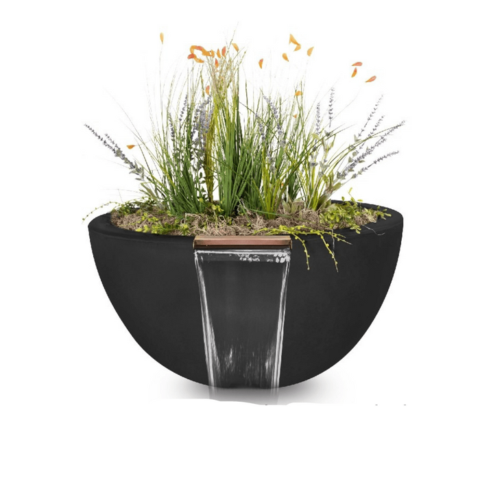 The Outdoor Plus Luna GFRC Concrete Round Planter and Water Bowl - OPT-LUNPW38