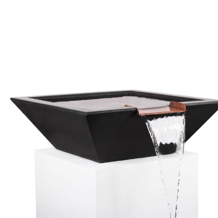 The Outdoor Plus Maya GFRC Concrete Square Water Bowl - 24" - OPT-24SWO