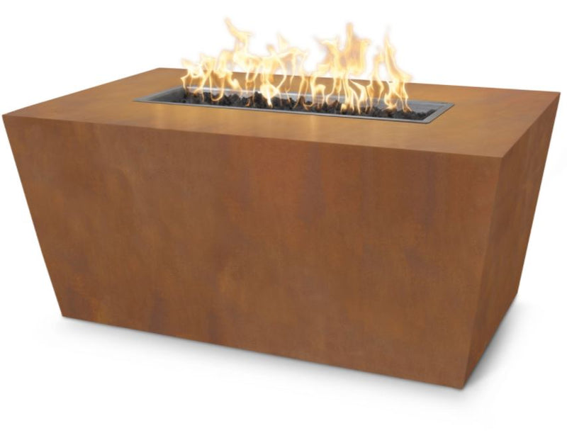 The Outdoor Plus Mesa 48" Fire Pit - Corten Steel - 110V Plug & Play Electronic Ignition - OPT-CSTT4824EKIT