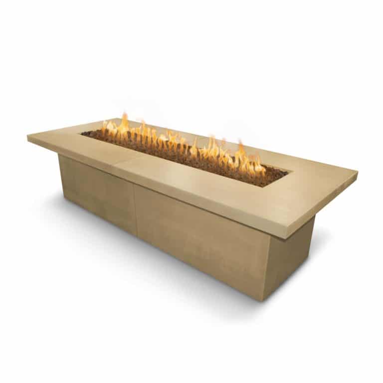 The Outdoor Plus Newport Concrete Fire Table 72" x 36" - Match Lit with Flame Sense System - OPT-NPTT72FSML
