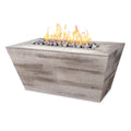 The Outdoor Plus Plymouth Rectangle 24" Tall Fire Pit in Wood Grain Fire Pit - Match Lit with Flame Sense System - OPT-PLM4828FSML