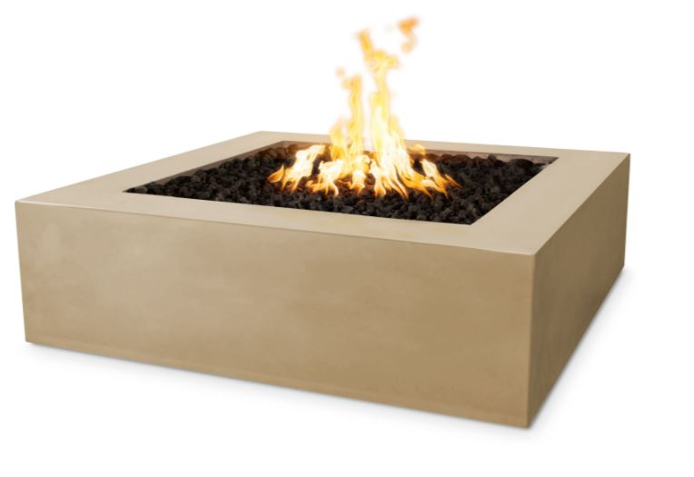 The Outdoor Plus Quad 36" Concrete Fire Pit - 110V Plug & Play Electronic Ignition - OPT-QD36EKIT