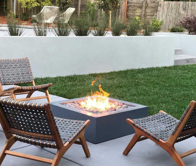 The Outdoor Plus Quad 36" Concrete Fire Pit - Flame Sense System with Push Button Spark Igniter - OPT-QD36FSEN