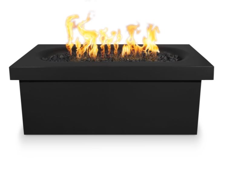 The Outdoor Plus Ramona 60" x 24" Concrete Fire Table - Rectangular - 110V Plug & Play Electronic Ignition - OPT-RMNRT60EKIT