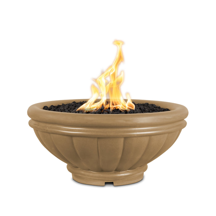 The Outdoor Plus Roma GFRC 12V Electronic Concrete Round Fire Bowl - 36" - OPT-ROMFO36E12V