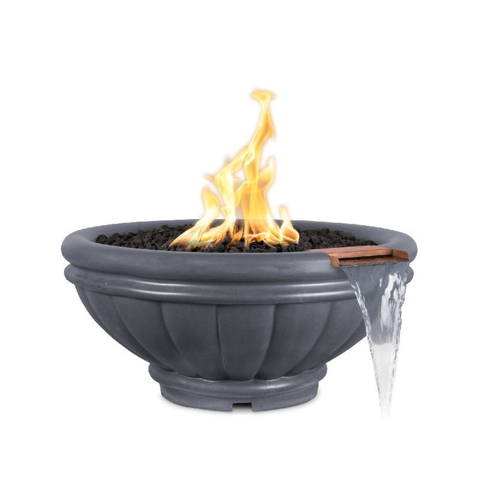 The Outdoor Plus Roma GFRC 12V Electronic Concrete Round Fire & Water Bowl - 24" - OPT-ROMFW24E12V