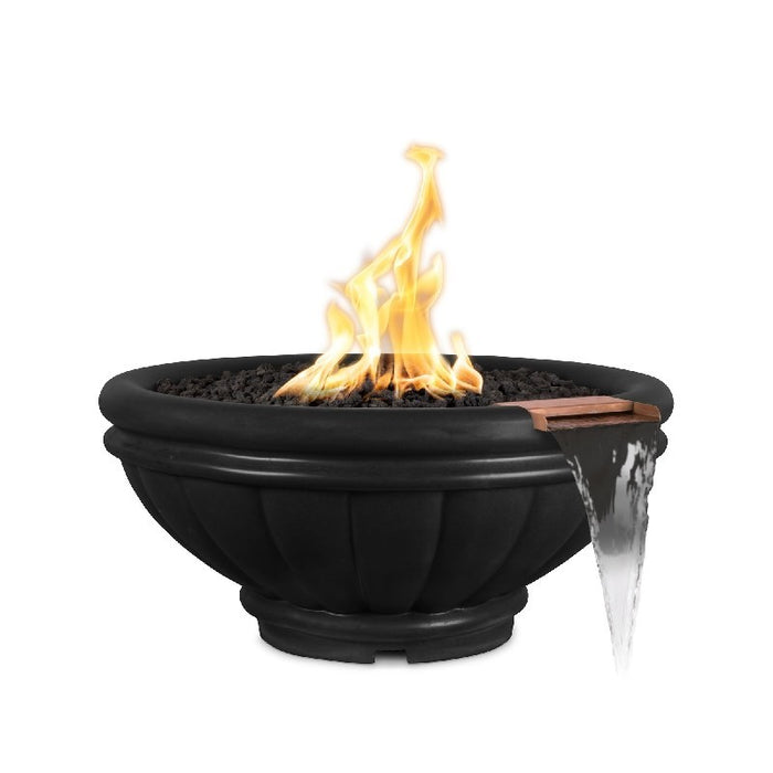 The Outdoor Plus Roma GFRC 12V Electronic Concrete Round Fire & Water Bowl - 24" - OPT-ROMFW24E12V