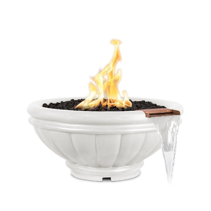 The Outdoor Plus Roma GFRC 12V Electronic Concrete Round Fire & Water Bowl - 24" - OPT-ROMFW24E12V