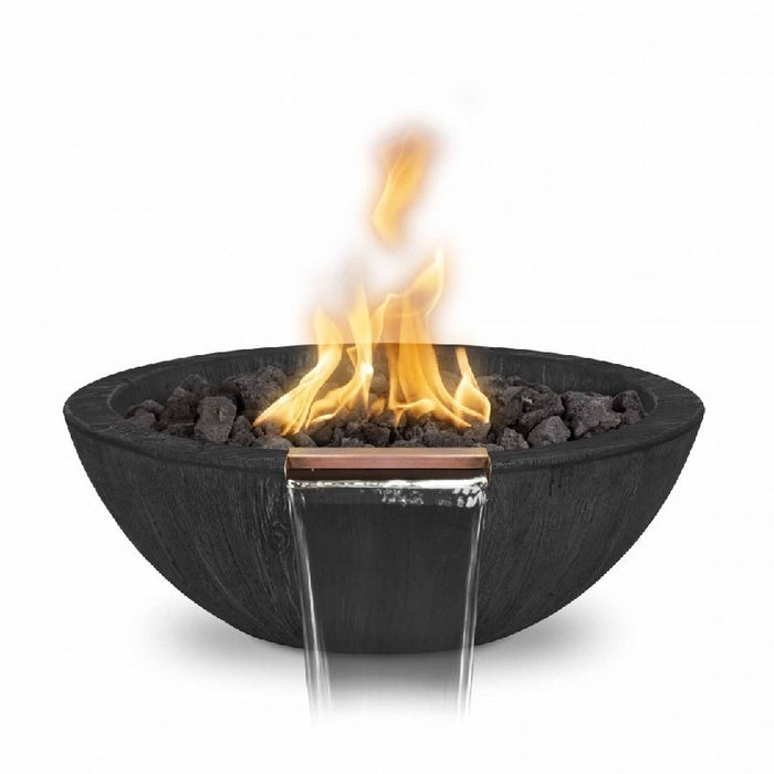 The Outdoor Plus  Sedona 12V Electronic Ignition Wood Grain Round Fire and Water Bowl -  27"  - OPT-27RWGFWE12V