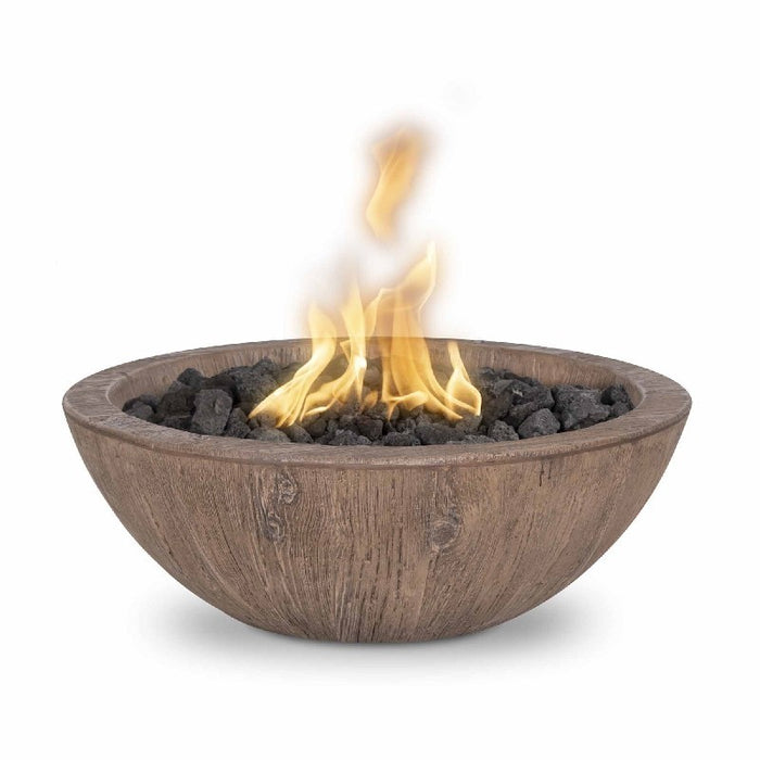 The Outdoor Plus  Sedona 12V Electronic  Wood Grain Round Fire Bowl -  27"  - OPT-27RWGFOE12V