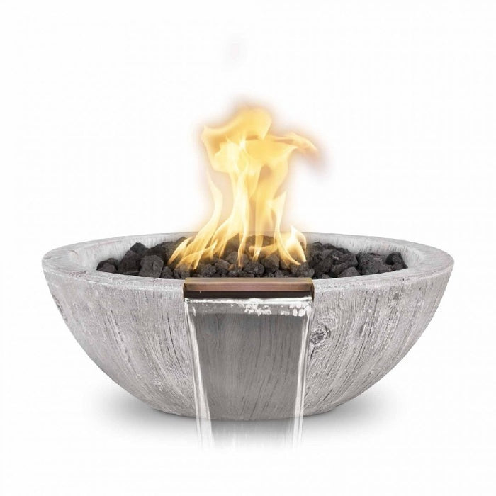 The Outdoor Plus  Sedona 12V Electronic Ignition Wood Grain Round Fire and Water Bowl -  27"  - OPT-27RWGFWE12V