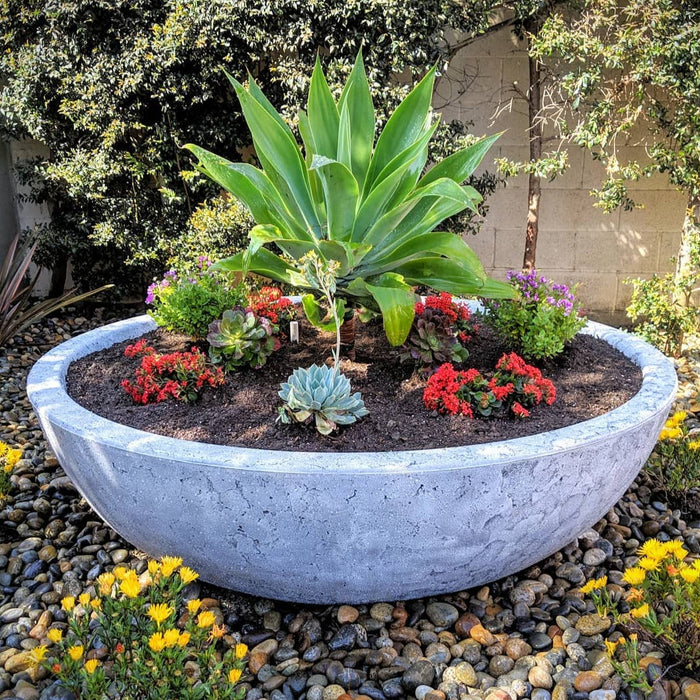 The Outdoor Plus Sedona Wood Grain Planter Bowl - 27"  OPT-27RWGPO