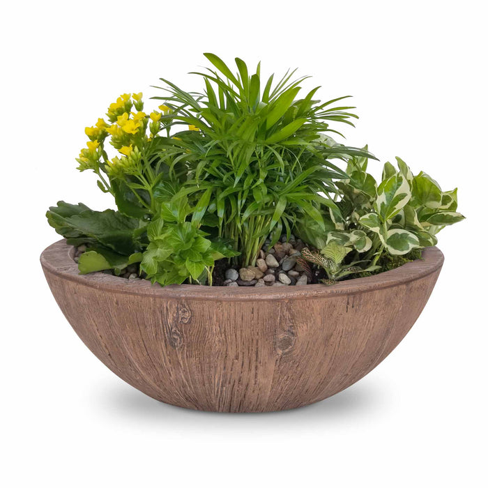 The Outdoor Plus Sedona Wood Grain Planter Bowl - 27"  OPT-27RWGPO