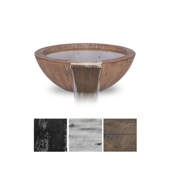 The Outdoor Plus Sedona Wood Grain Water Bowl - 27"  -  OPT-27RWGWO