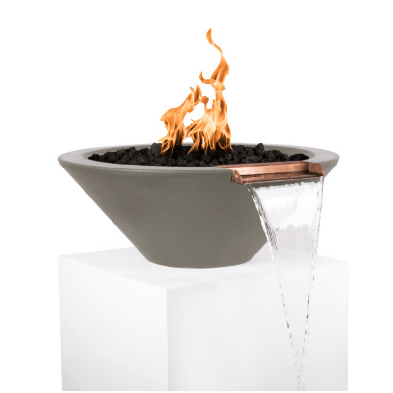The Outdoor Plus Series Cazo GFRC 12V Electronic Round Fire and Water Bowl - 24" - OPT-24RFWE12V