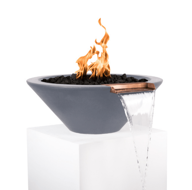 The Outdoor Plus Series Cazo GFRC 12V Electronic Round Fire and Water Bowl - 24" - OPT-24RFWE12V