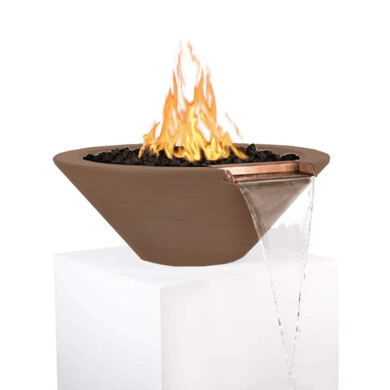The Outdoor Plus Series Cazo GFRC Match Lit Round Fire and Water Bowl -  24" - OPT-24RFW