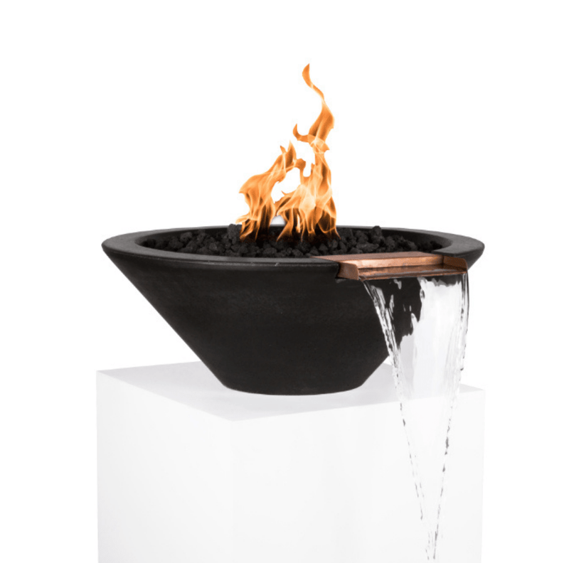The Outdoor Plus Series Cazo GFRC Match Lit Round Fire and Water Bowl -  24" - OPT-24RFW