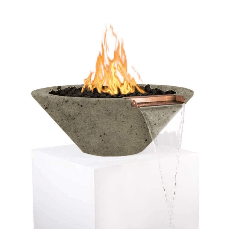 The Outdoor Plus Series Cazo GFRC Match Lit Round Fire and Water Bowl- 31" - OPT-31RFW