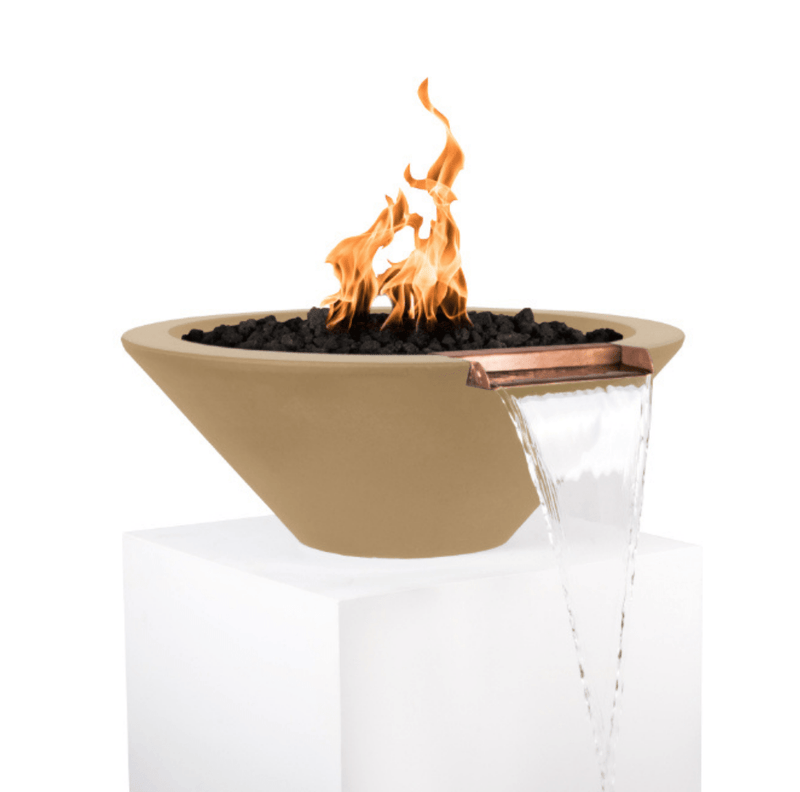 The Outdoor Plus Series Cazo GFRC Match Lit Round Fire and Water Bowl - 36" - OPT-36RFW