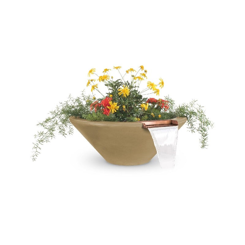 The Outdoor Plus Series Cazo GFRC Planter Bowl with Water - 36" - OPT-36RPW