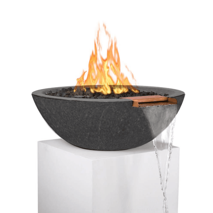 The Outdoor Plus Series Sedona GFRC 12V Electronic Round Fire and Water Bowl - 27" - OPT-RFWE12V