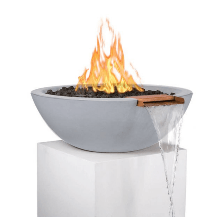 The Outdoor Plus Series Sedona GFRC 12V Electronic Round Fire and Water Bowl - 27" - OPT-RFWE12V